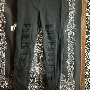 Umgee Black Distressed Skinny Jeans